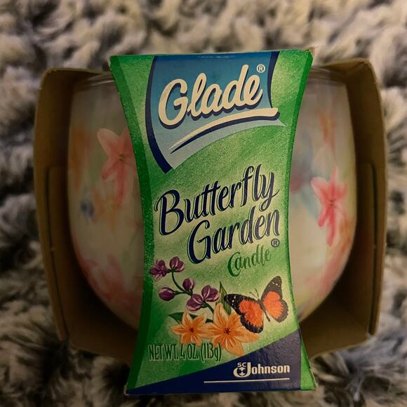 Glade Butterfly Garden Candle 4 Oz 2004 Glass - Picture 1 of 5